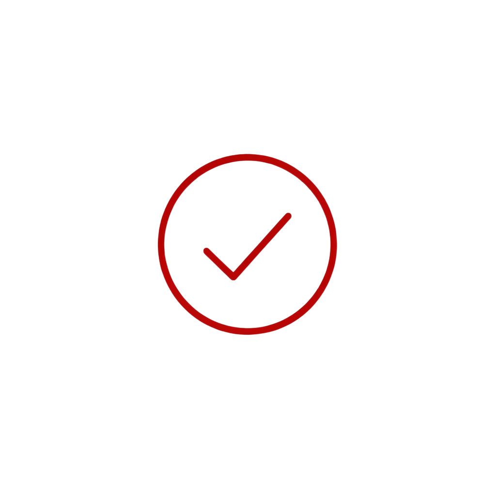 Simple clinical tick icon representing a benefit of professional dermaplaning.