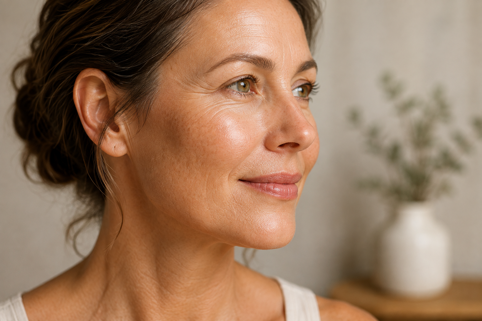 Healthy ageing skin showing changes in skin structure