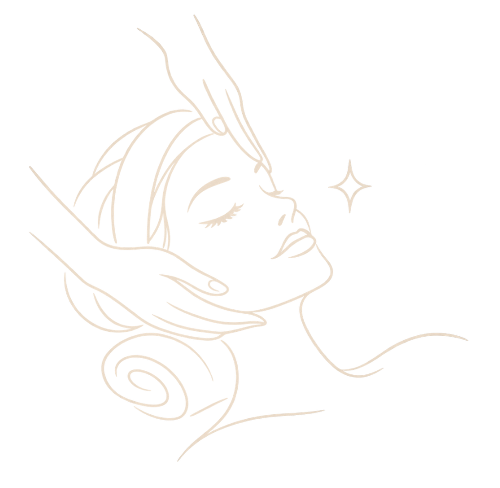 Line-art icon of a client receiving a personalised facial treatment, representing the Sibu Ritual Welcome Treatment.