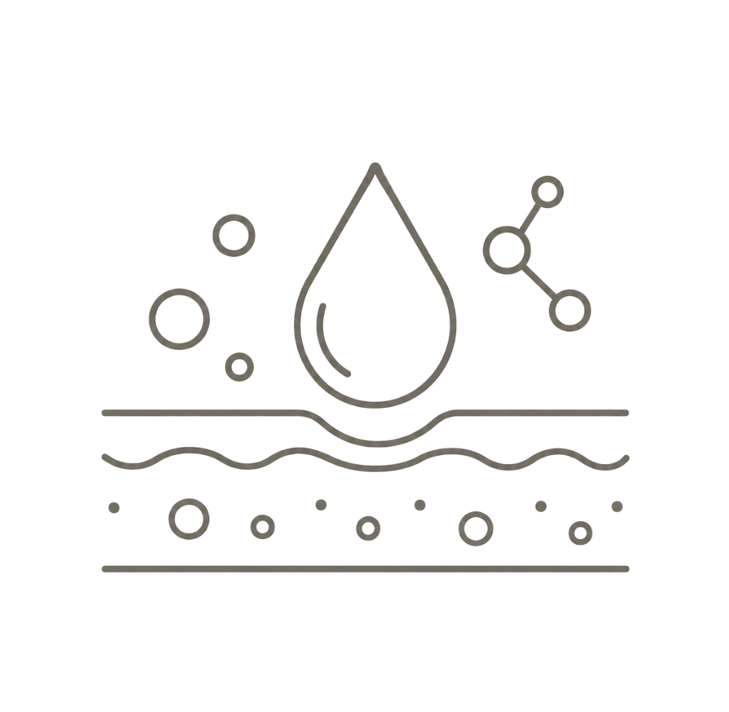 Line illustration representing an enzyme treatment boost for exfoliation and congestion support.