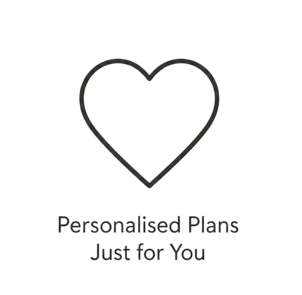 Heart icon representing personalised skin treatment plans.