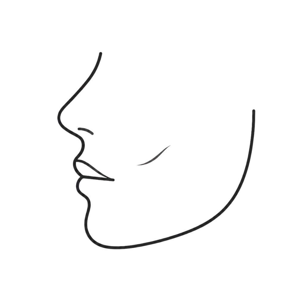 Clinical line-art icon representing assessment of skin suitability for professional dermaplaning.
