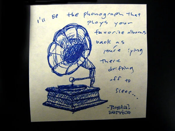 Phonograph Postal Service PostItNote AMUSETHEMUSES.jpg