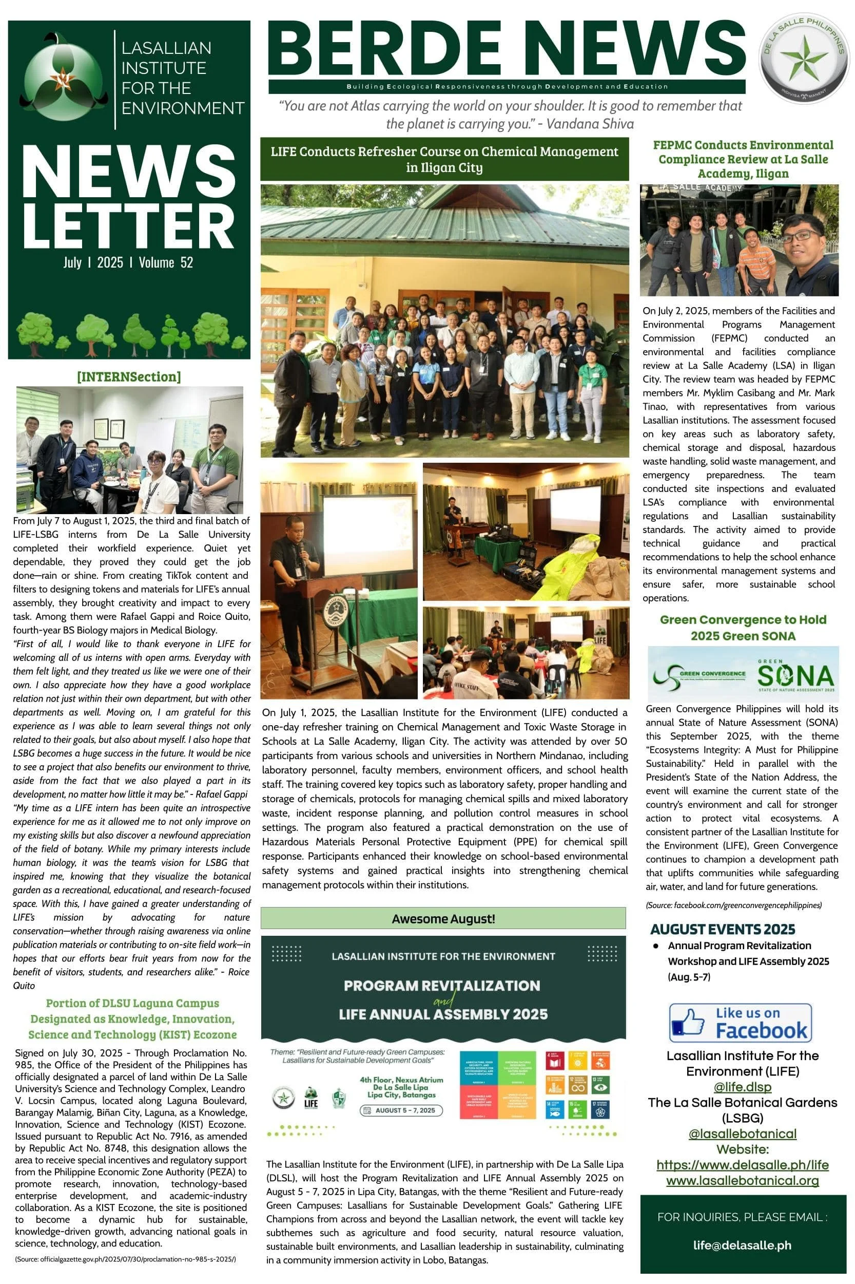 Newsletter Volume 52