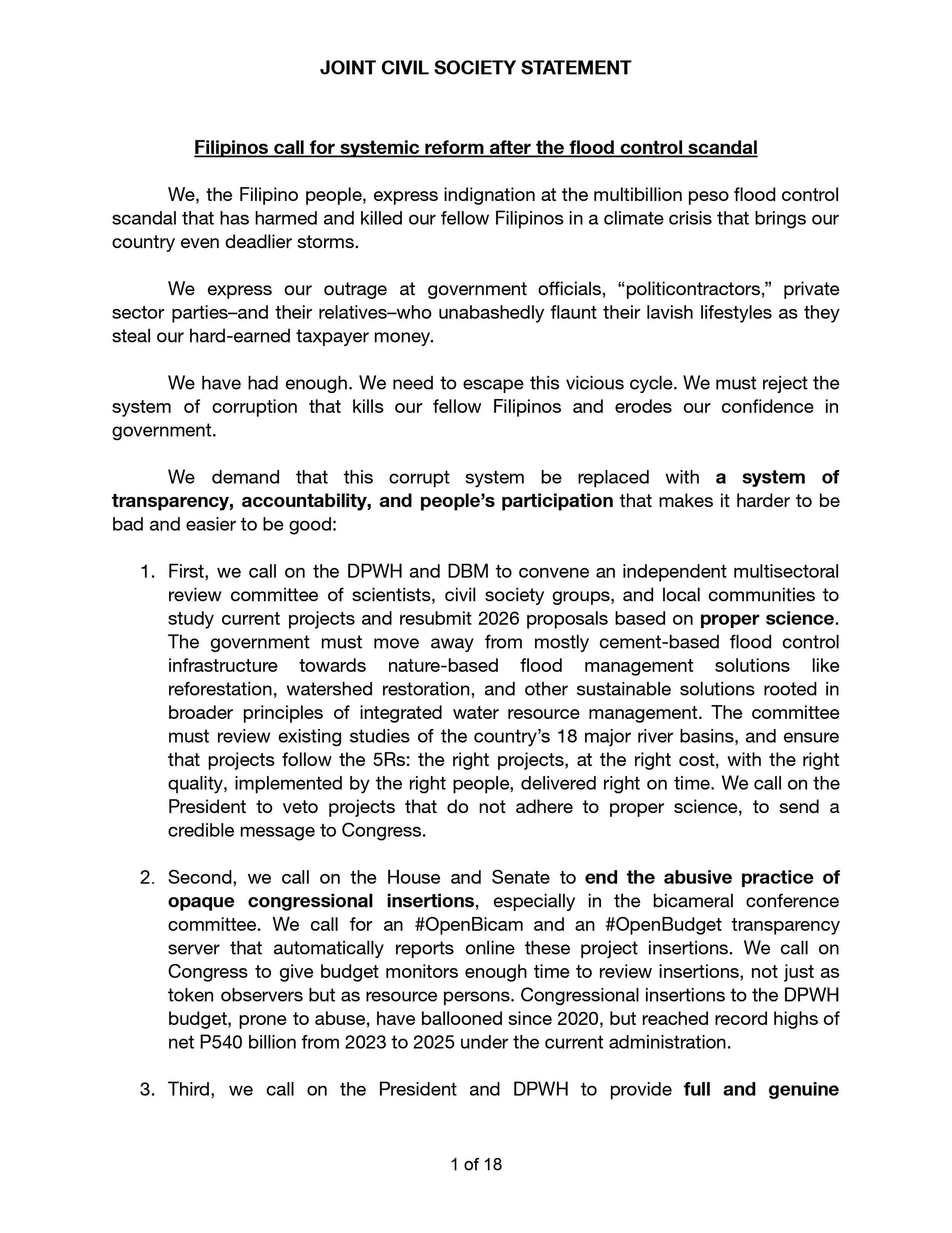 Joint Civil Society Statement & De La Salle Philippines Statement on ...