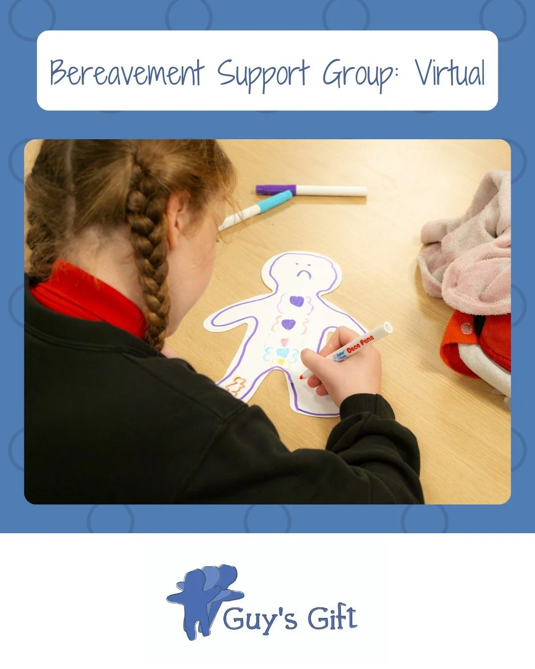 This week we are pleased to be starting our latest virtual bereavement support group for children and young people across Coventry and Warwickshire.

These sessions continue to grow in popularity, bringing children and young people together remotely 