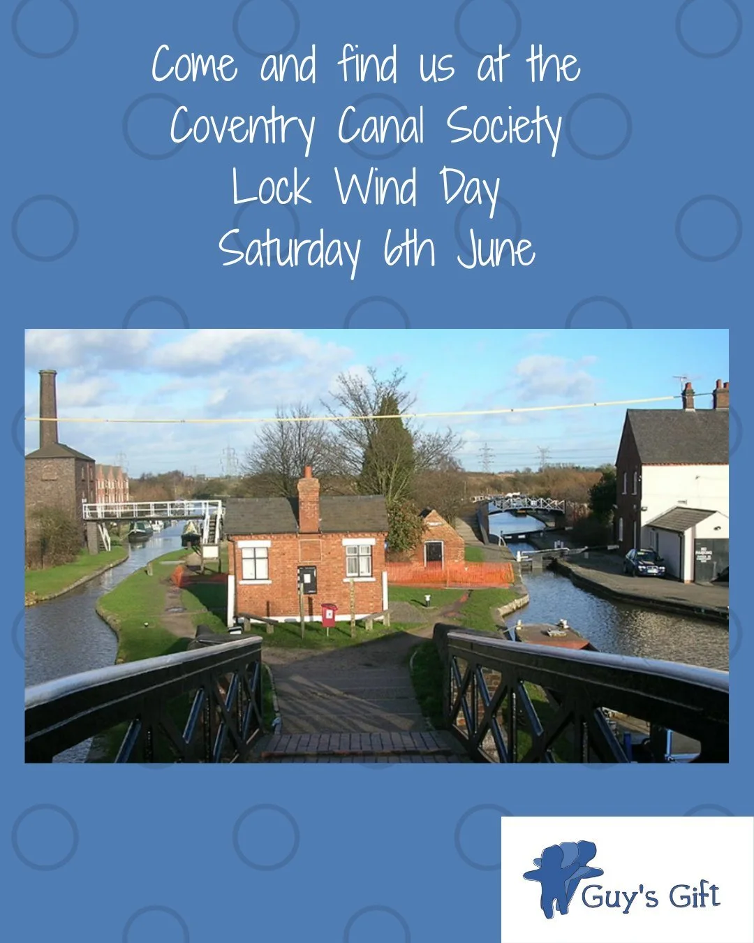 We&rsquo;re looking forward to attending the Coventry Canal Society Lock Wind Day on Saturday 6th June.

Guy&rsquo;s Gift will be there on the day to talk about the work we do supporting bereaved children and young people, while also supporting the e