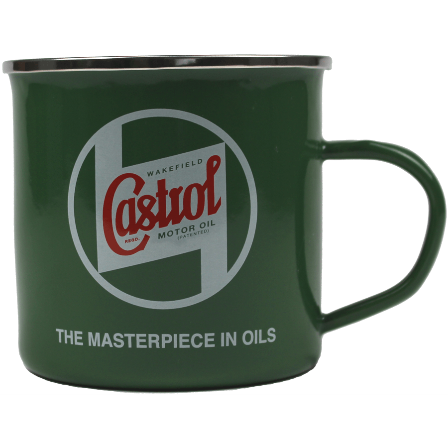 Castrol Oil Retro Vintage Classic Tin Enamel Mug Cup 