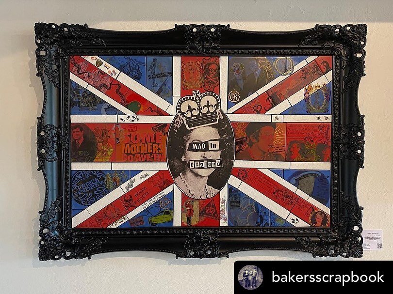 Big thanks to Mark for taking some great pictures of my latest piece &lsquo;Some Monarchs Do &lsquo;Ave &lsquo;Em&rsquo; Posted @withregram &bull; @bakersscrapbook Popped into Art Save The Queen exhibition at the OXO Building. Lots to see. Loved this