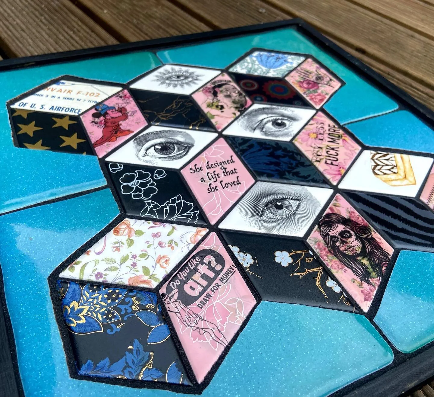 &lsquo;You Are Enough&rsquo; 2022 Really happy how this new piece turned out. All through lockdown, and when ever I&rsquo;m stuck and need to engage in some mindless art therapy I sit for hours making tiles. So it&rsquo;s really gratifying to get tim