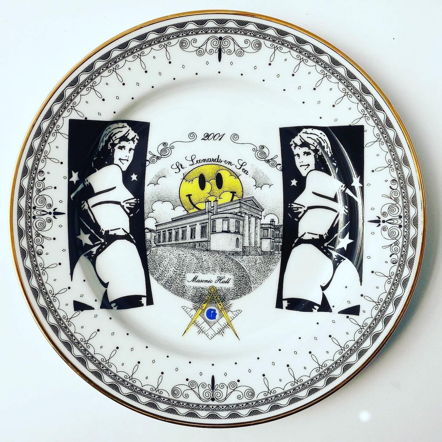 Still have this gorgeous #stleonardsonsea plate for sale at @art_car_boot_fair special #rudesummer shop sale. It&rsquo;s part of a 2001 series of plates celebrating local iconic buildings. I&rsquo;ve re-fired  with digital, hand screen printed and an