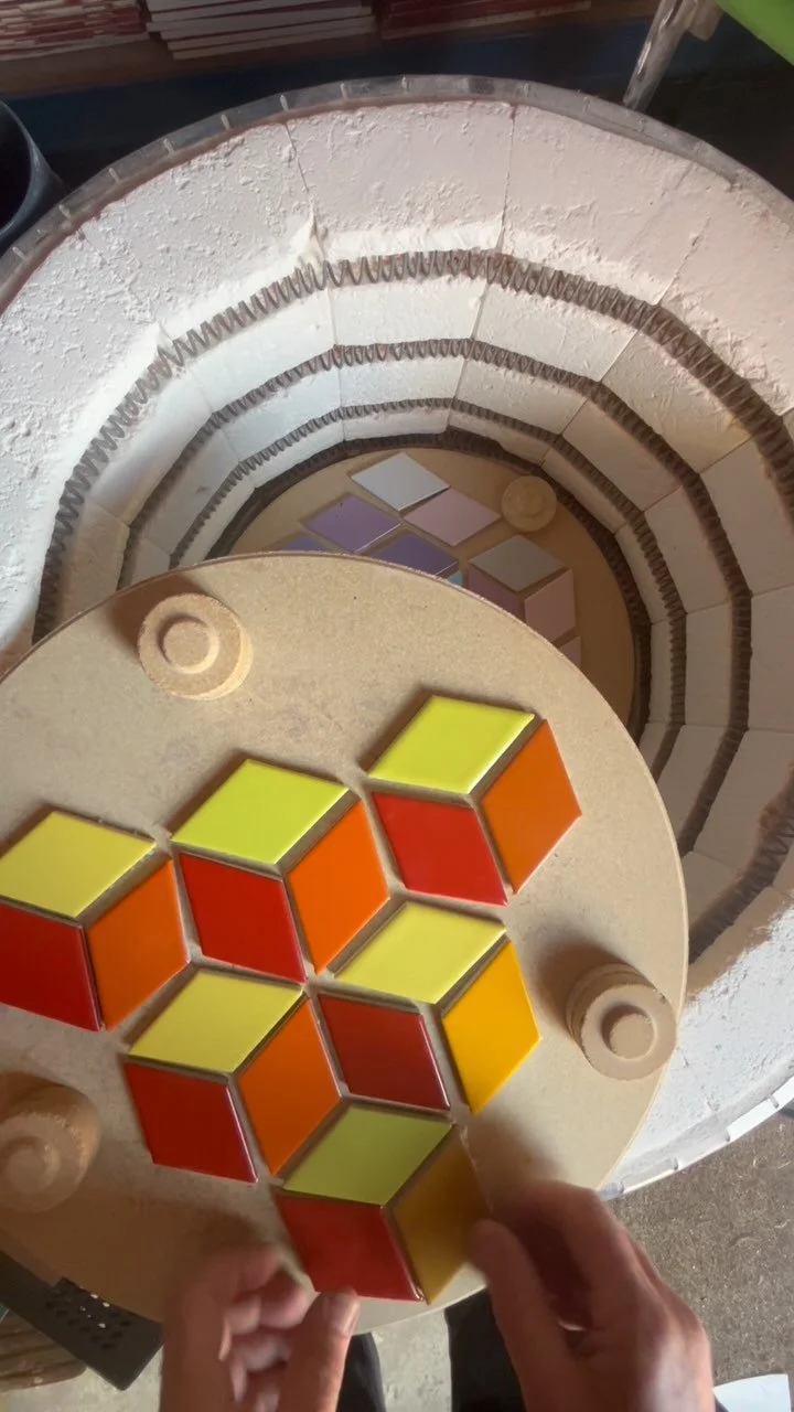 Long hot summer - and best I can do is engage in colour meditation whilst making hundreds of little multi coloured little tiles. #ceramicdecals #colourtherapy #ceramics