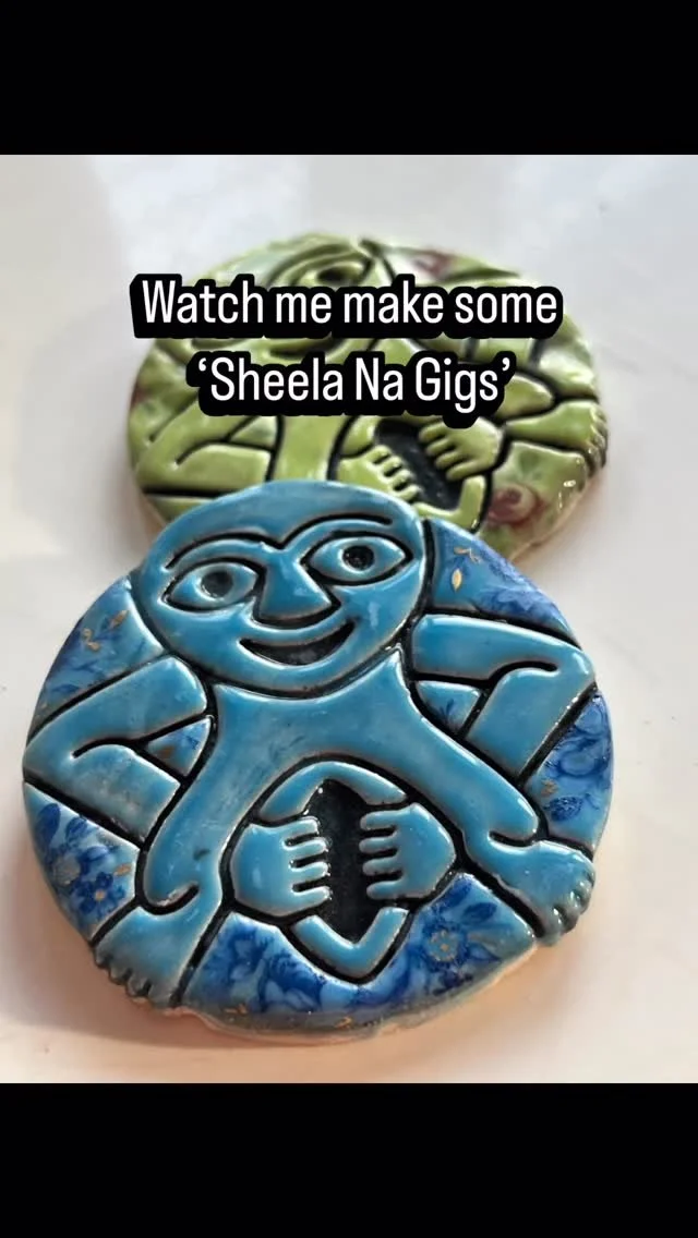 Lovely day spent making these Sheela na gigs - maybe I will start sticking them up wherever I travel too - watch this space !!! #ceramicart #ceramics #ceramicartist #ceramico #pottery #potterylove #potterylife #potteryart #potterystudio #clay #sheela