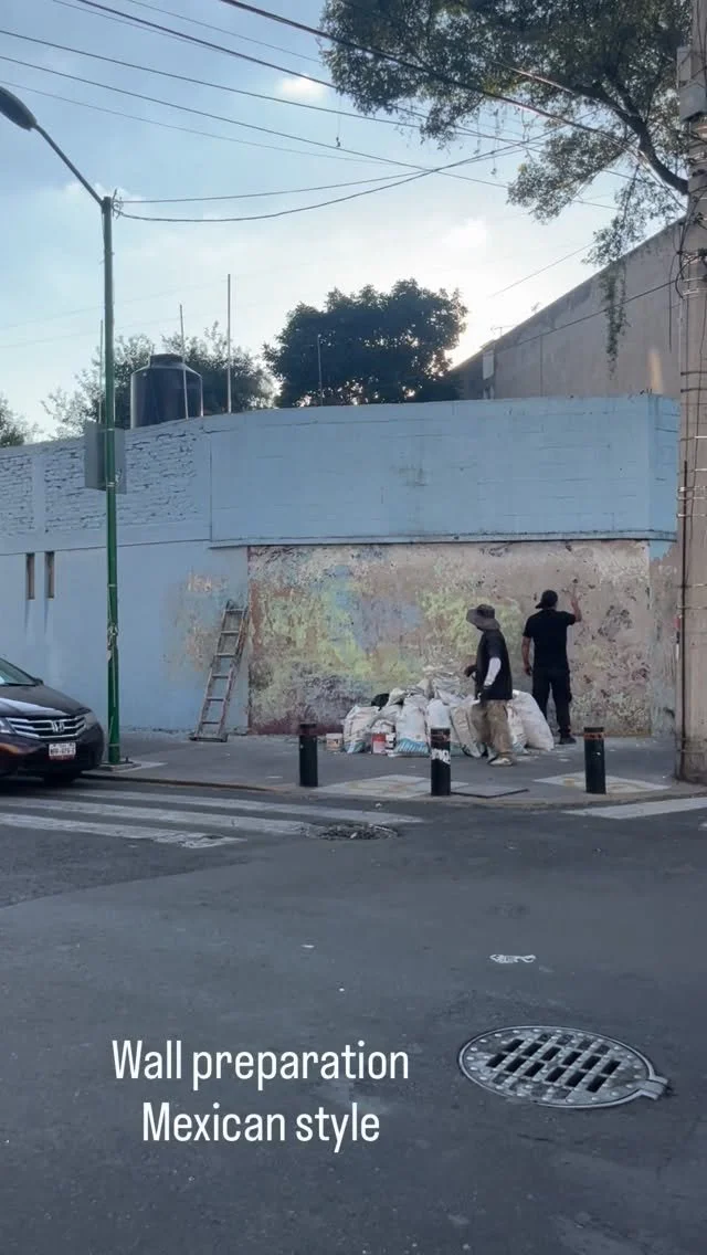 The unglamorous side of a street art festival - preparing the wall. Blessed to be part of this !!!
