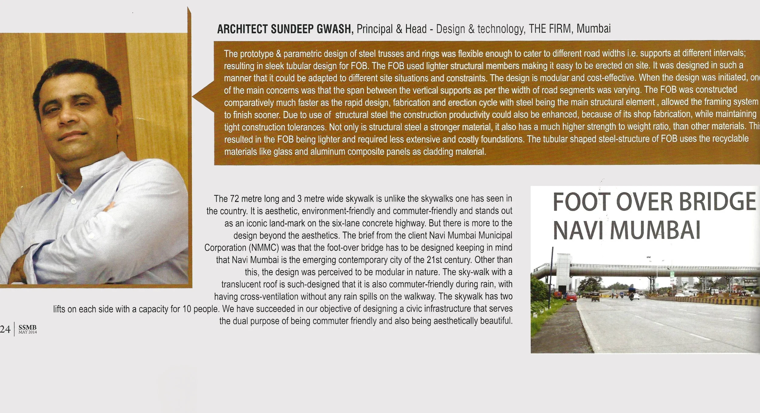 Project Navi Mumbai Municipal Corporation Skywalk, featured in Steel Structures &amp; Metal Buildings - May 2014