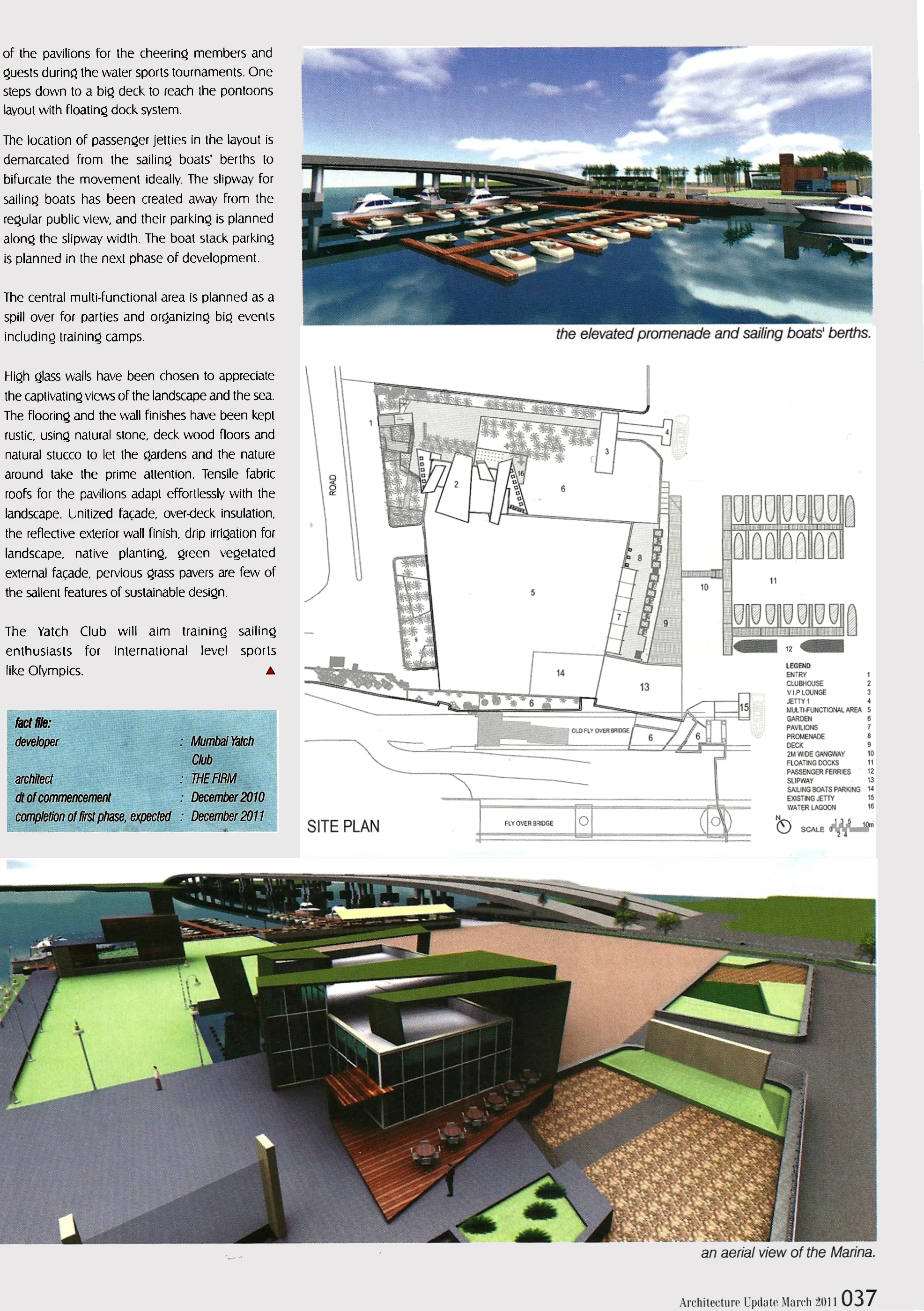 Project Navi Mumbai Marina conceptualized by THE FIRM, featured in Architecture Update - March 2011