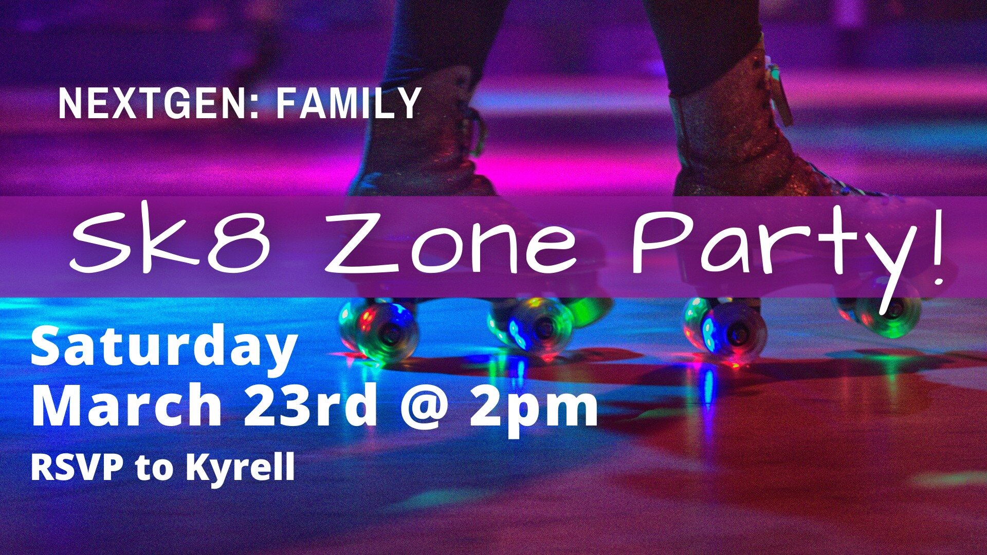 🛼Let's Roll NextGen!

📍Meet us at SK8 Zone from 2pm - 3:30pm on Saturday, March 23rd.
301 Flora Dr. Jefferson City, MO, 65101. 

🎟Admission is covered, but may want to bring a little spending money for snacks or games.

#jcfumc #nextgen #sk8zonepa