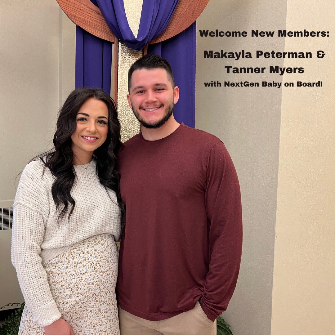 🥰Let's give a big JCFUMC Welcome to New Members Makayla Peterman and Tanner Myers who joined the Church on Sunday, March 24th! We love seeing our Church Family grow...and their young family is growing as well with a baby on the way! 

#jcfumc #wereg