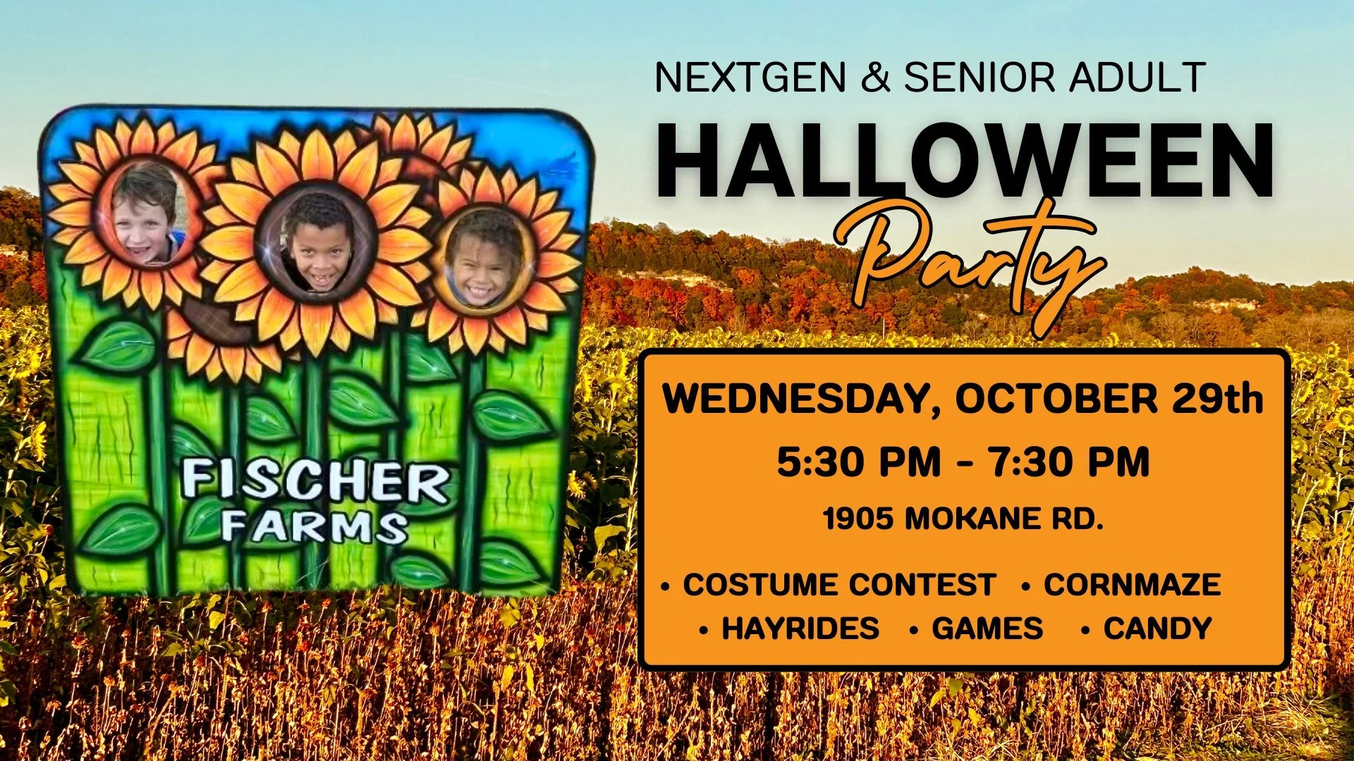 👻Who's ready to have some Halloween fun at Fischer Farms Pumpkin Patch? Get your costume ready and meet us there on Wednesday, October 29th from 5:30 - 7:30pm!🧡🧡 All of our JCFUMC family is included but we are sending out a special invite to our S