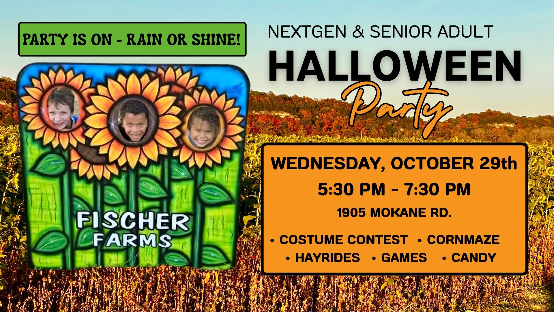 ๐We are going ahead with our Halloween Party at Fischer Farms tonight! Hope to see you all there!๐ป๐ค ๐ฝ 
#jcfumc #jcfumcnextgen #nextgen #halloweenparty #fischerfarmspumpkinpatch #weaintafraidofnoghostsorrain #weatherwontstopourfun #costumesandcand