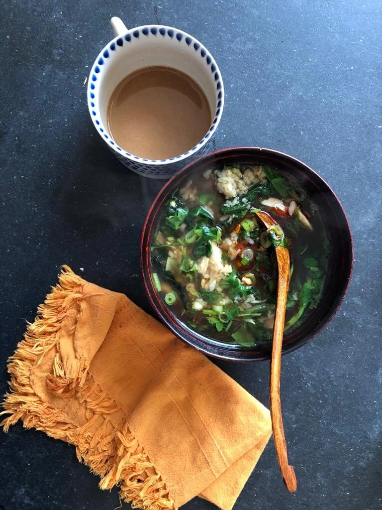 Healthy hearty rice soup