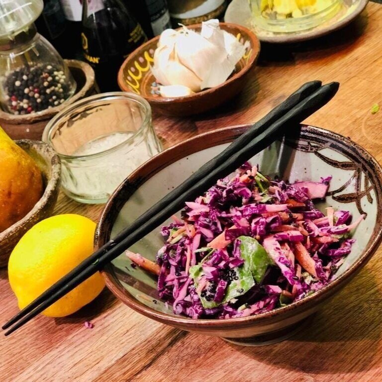 Zesty red cabbage slaw