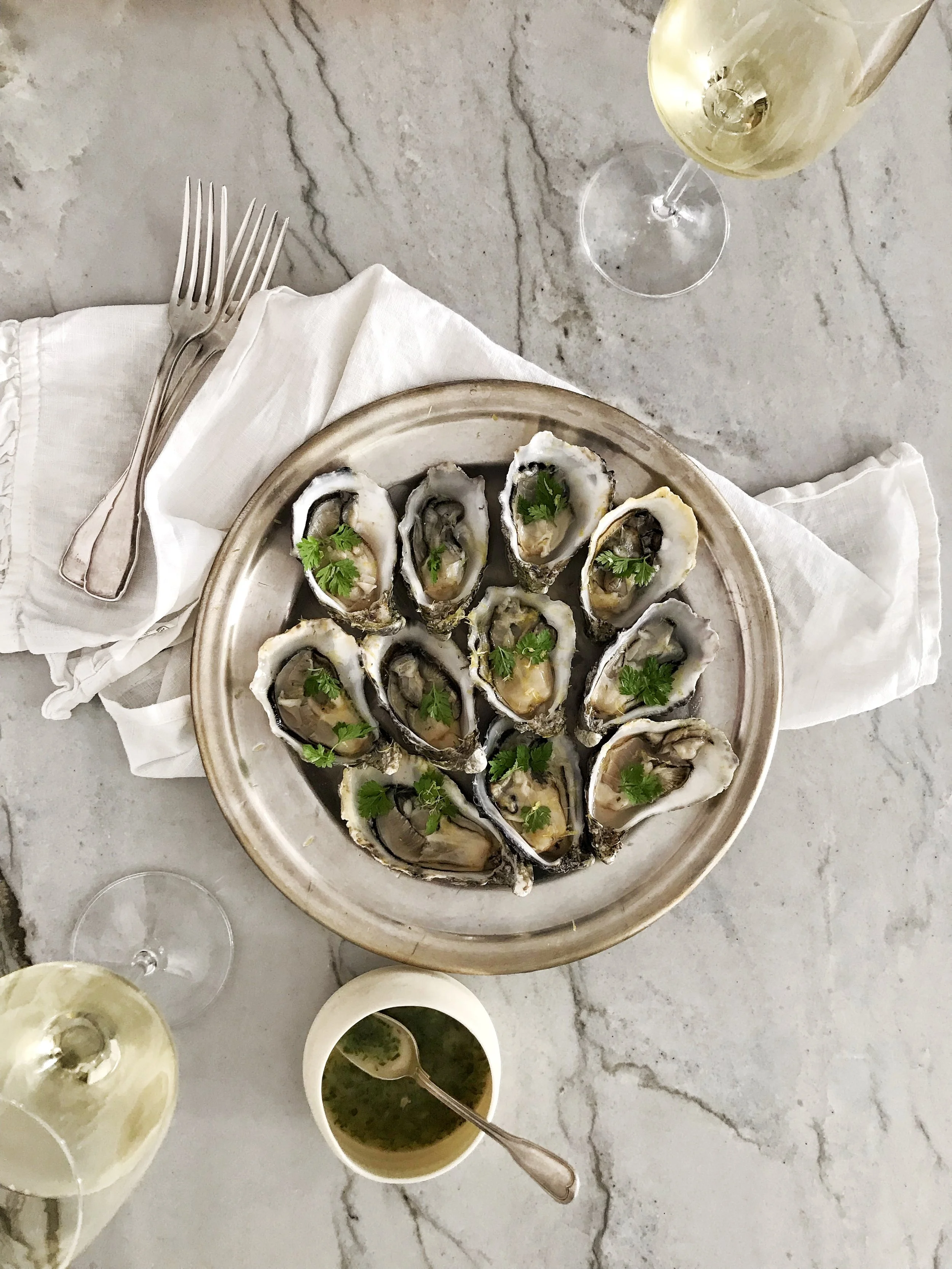 CREATE - Oysters with Yuzu, Scallion &amp; Chervil Mignonette
