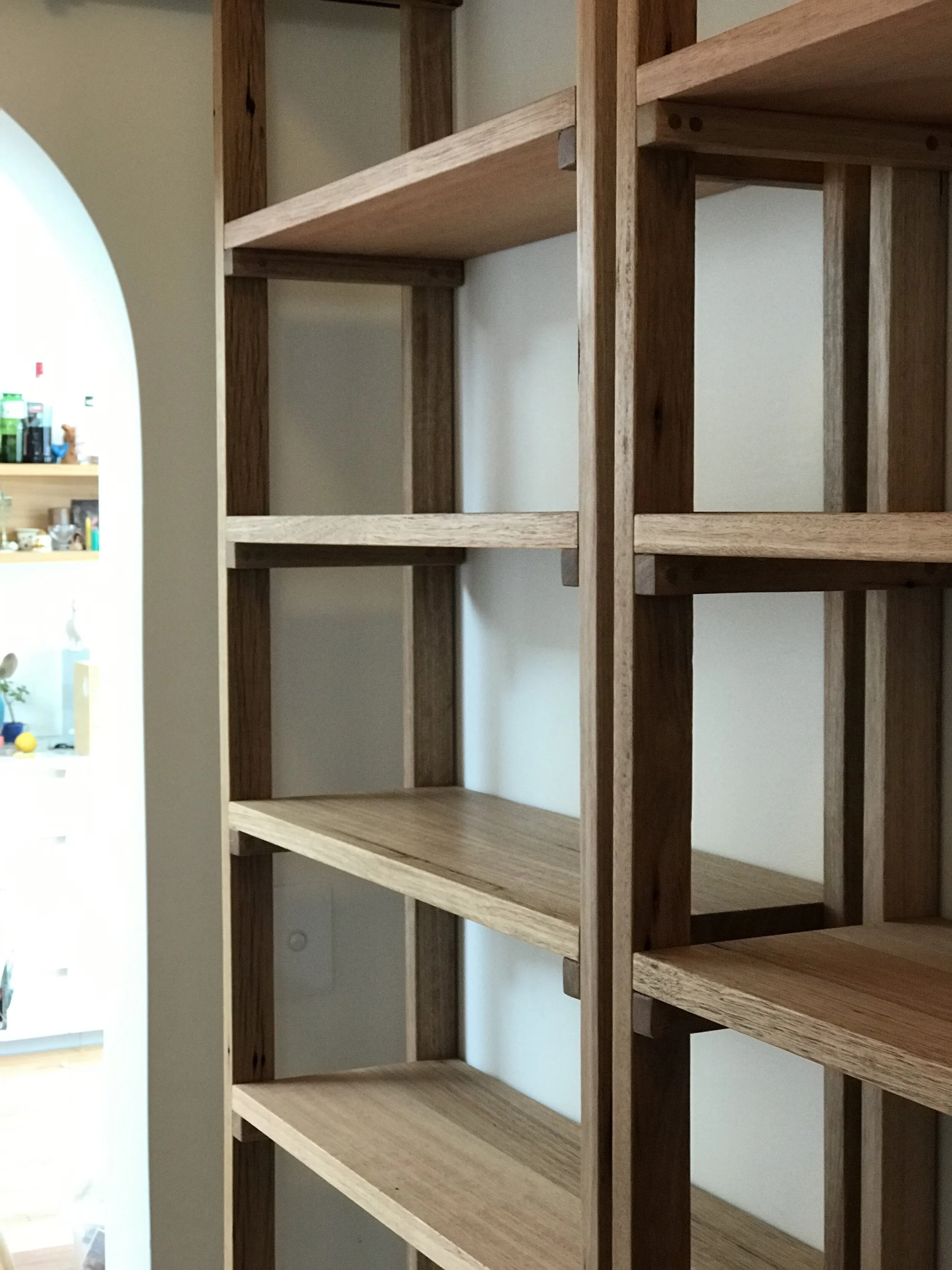 home office nook shelves
