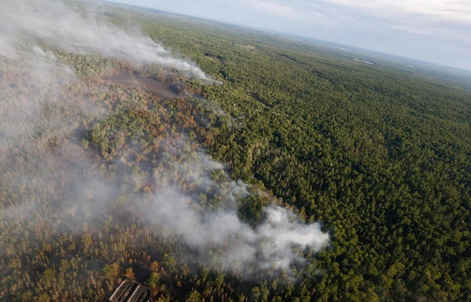 View of the Seven Mile Lake fire from the air (NS Government photo).