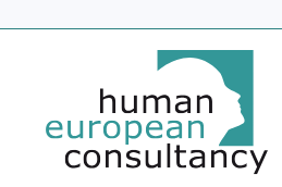 human european consultancy logo with black and green text