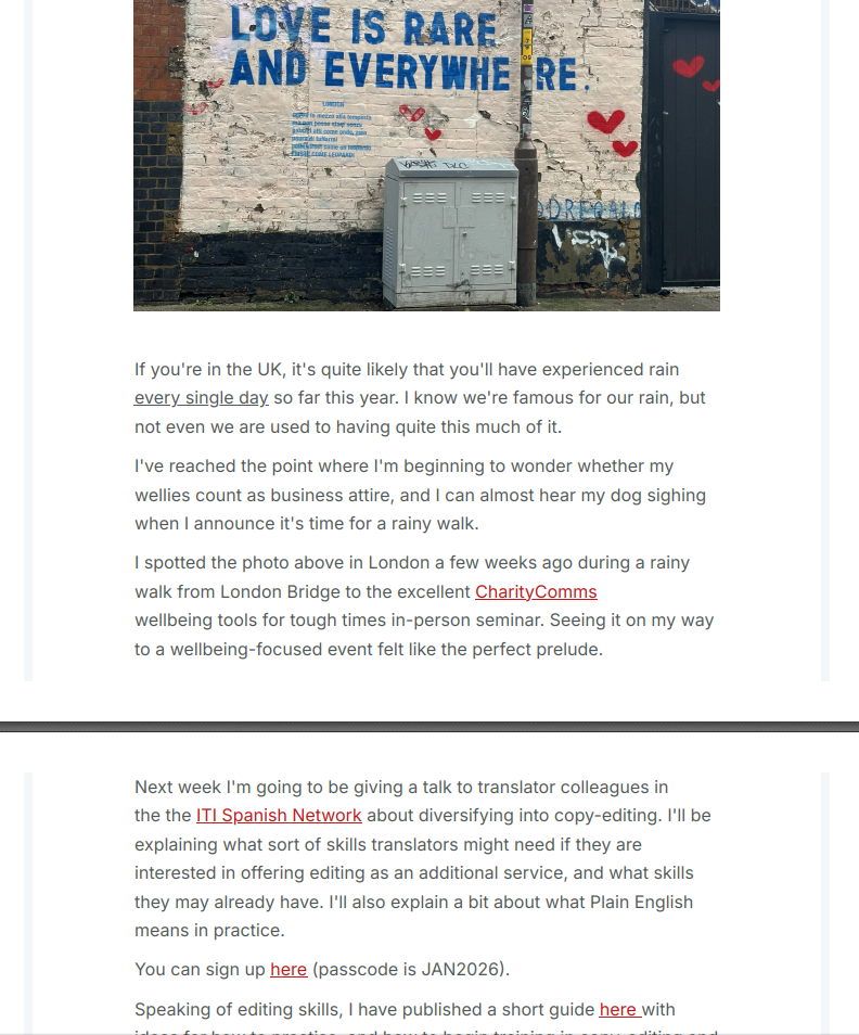 a screenshot of a newsletter