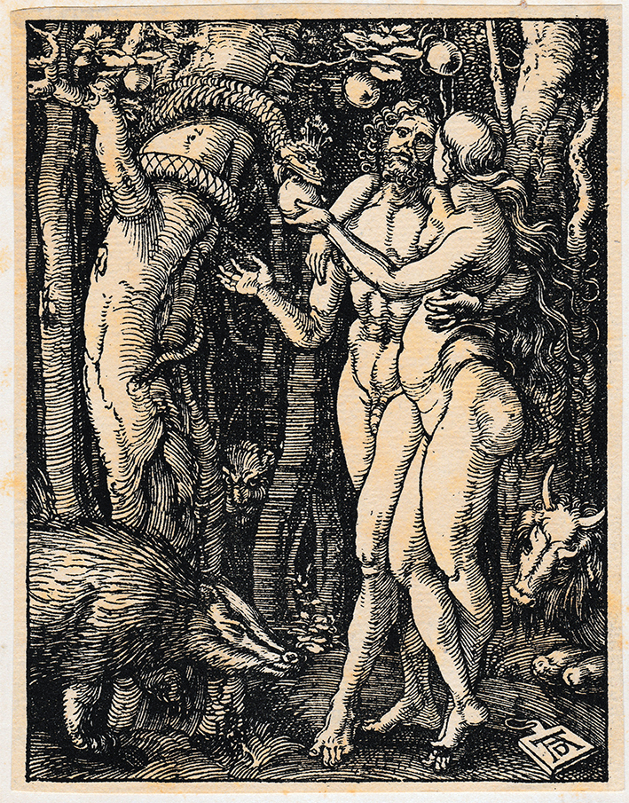 Albrecht Durer Fall of Man, woodcut 1510 12.7 x 9.7 cm,