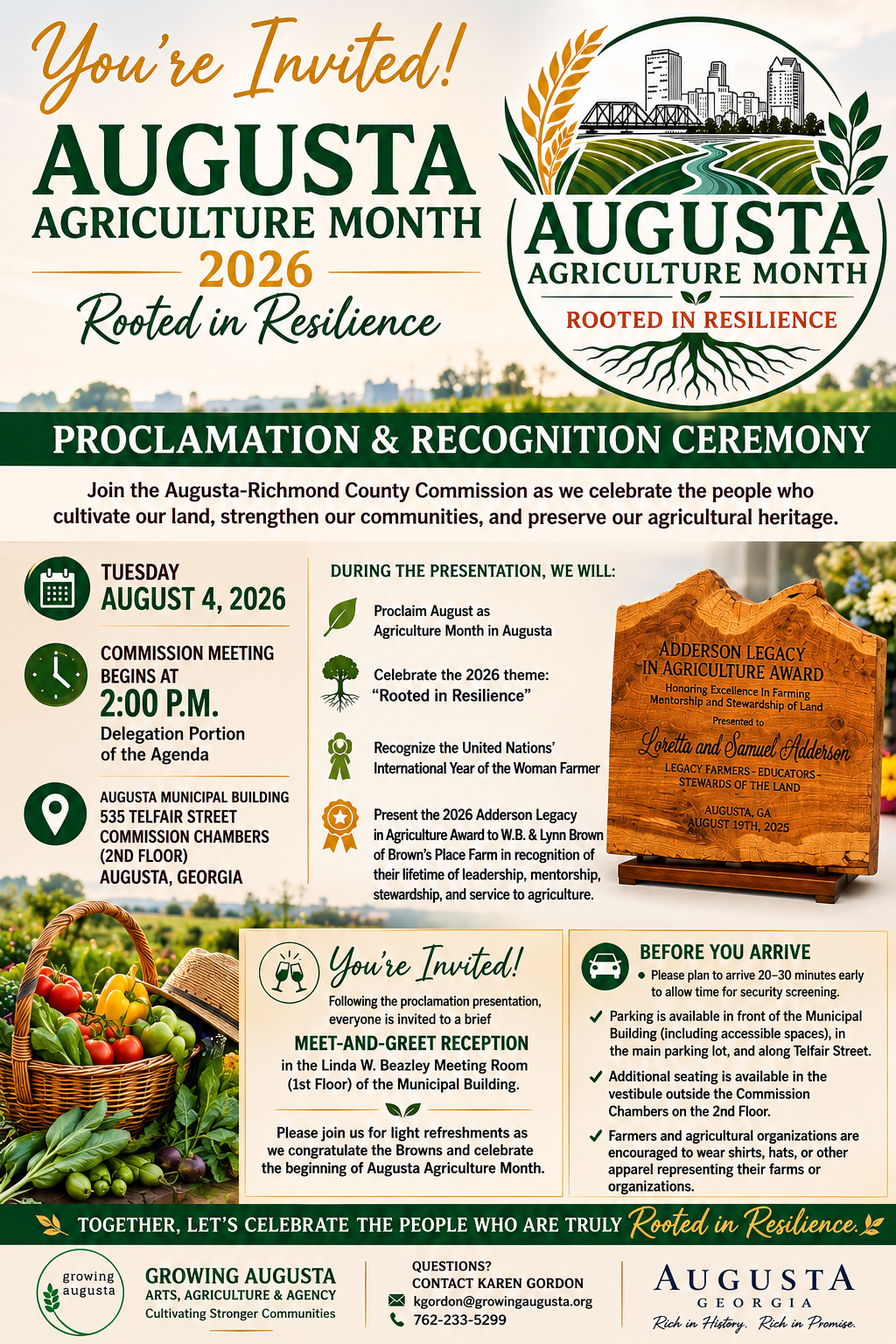 2026 Augusta Agriculture Month Proclamation &amp; Recognition Ceremony