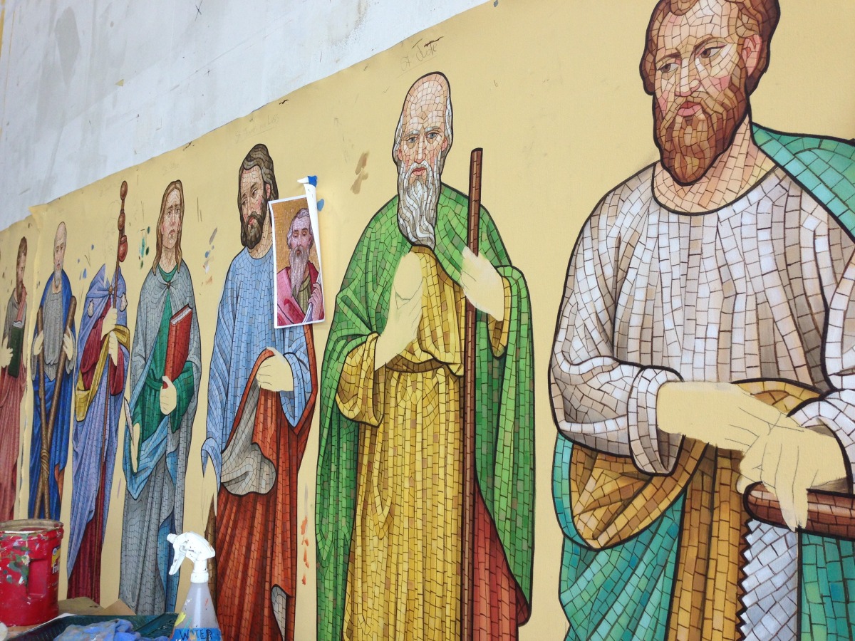 apostles in a line in the studio.jpg