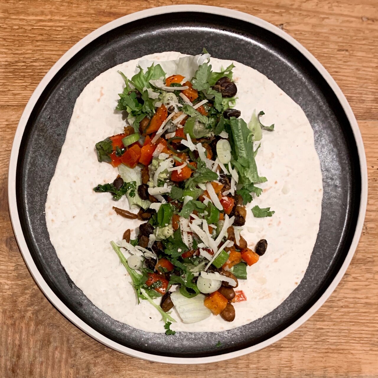 Bean Burritos With Guac &amp; Red Pepper Salsa