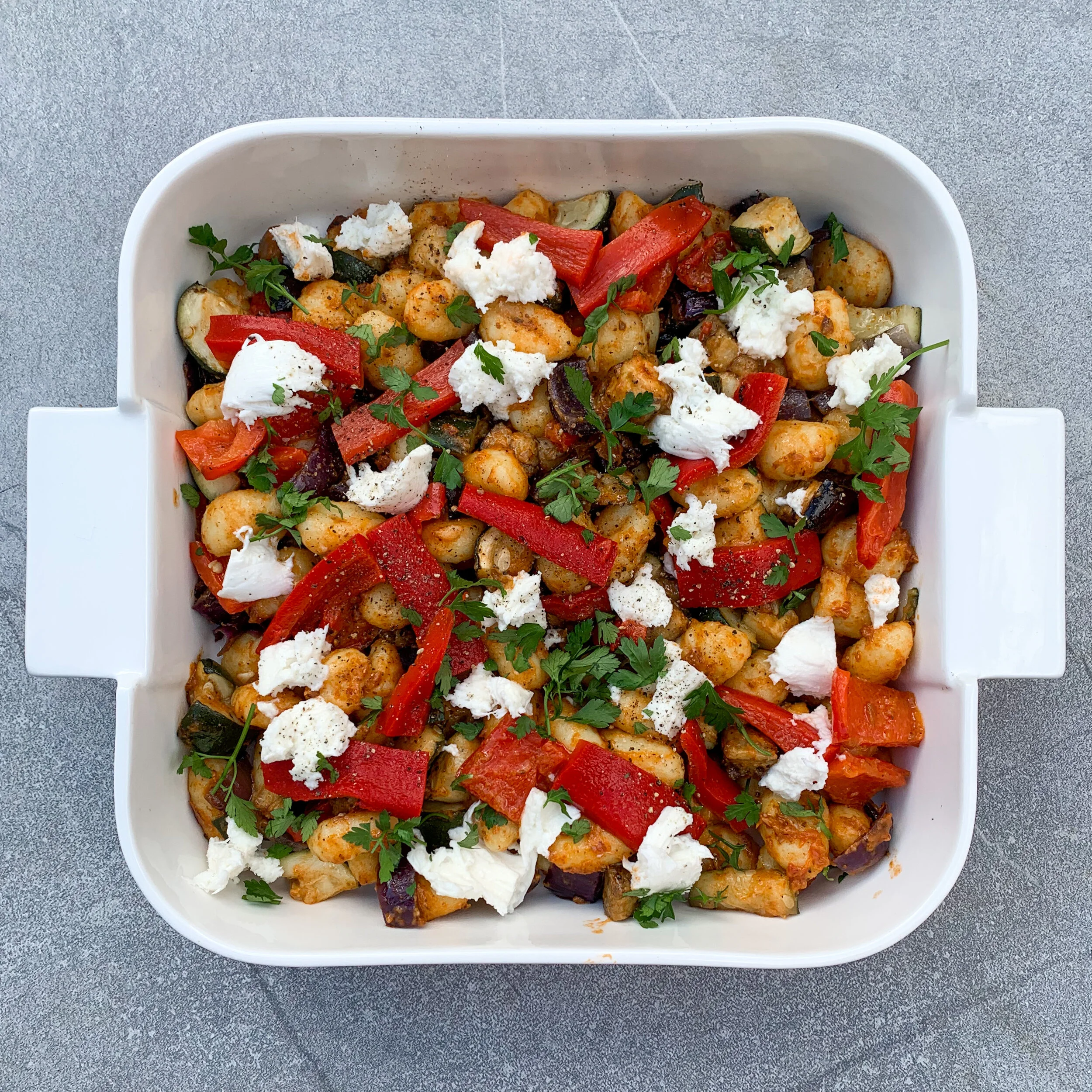 Roasted Veg &amp; Red Pesto Gnocchi