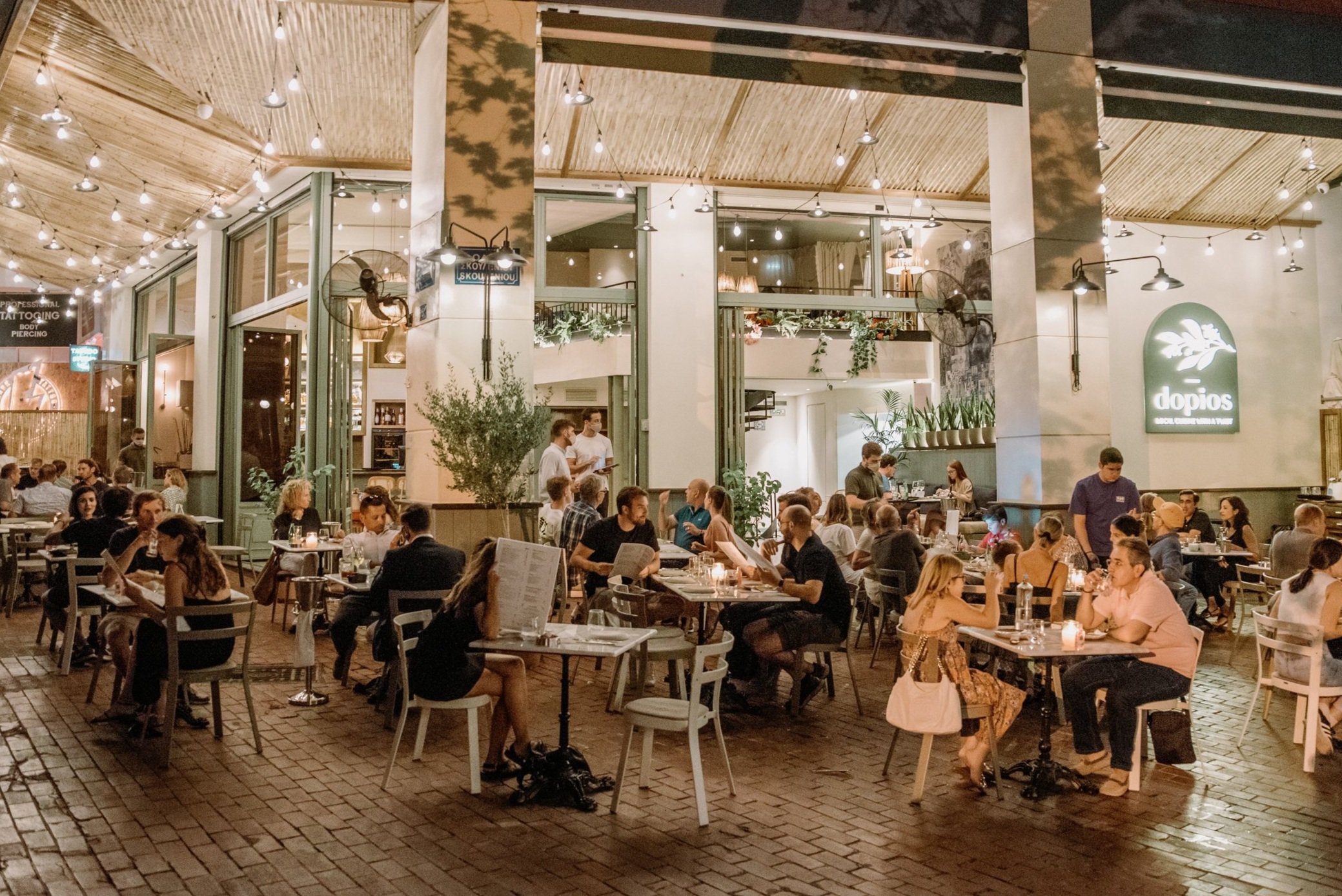Dopios is a modern greek mezze restaurant by famous chef Christoforos Peskias where you can enjoy local cuisine with a twist. www.dopiosrestaurant.gr We emphasize local products and small producers from all over Greece. It is housed in an atmosp