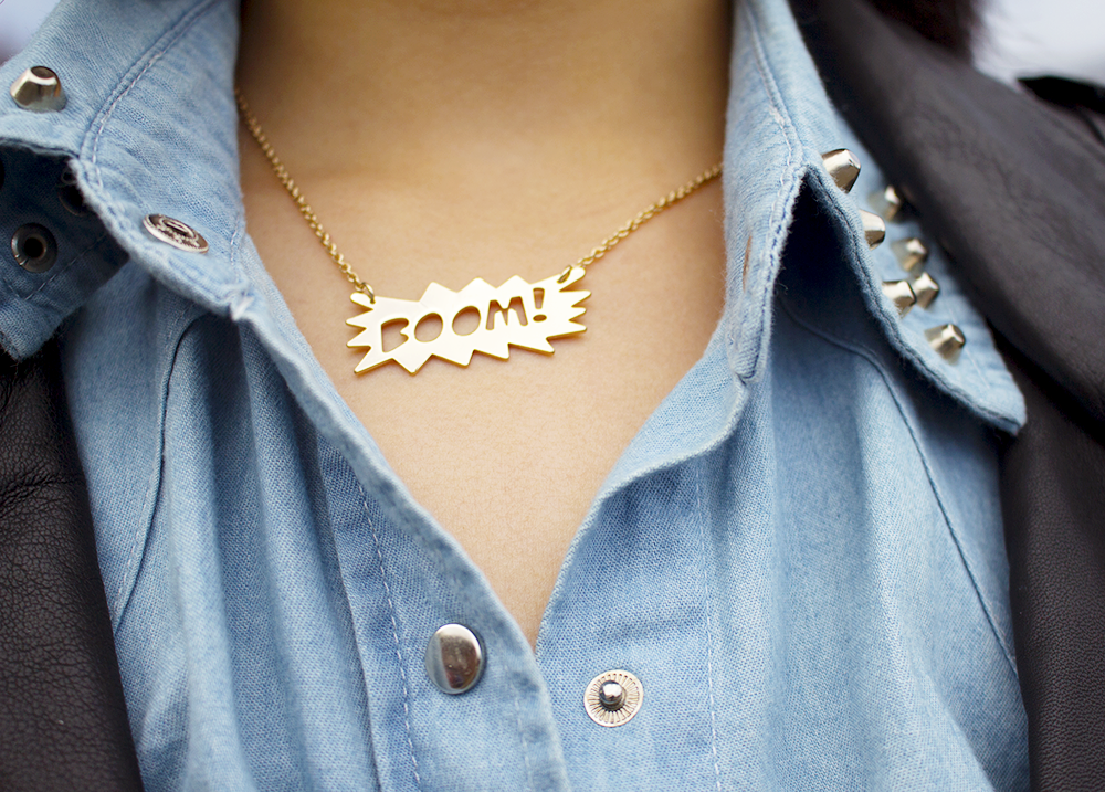 Urbanoutfitters BOOM comic necklace