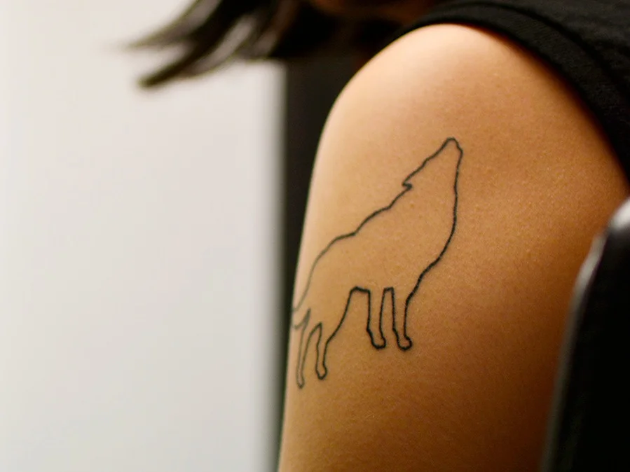 Tattoo Artist: Kevin King My very first tattoo. Inspired by my admiration for wolves and their ability to survive alone.