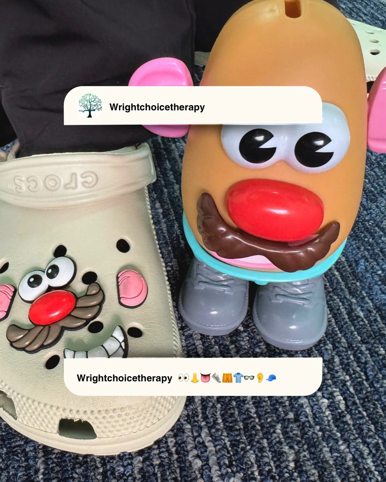 🥔Potato Head

A fun and versatile toy used in occupational and speech therapy! This classic toy promotes fine motor skills and creativity, while also encouraging language development, learning body parts, turn-taking, and problem-solving. A simple y