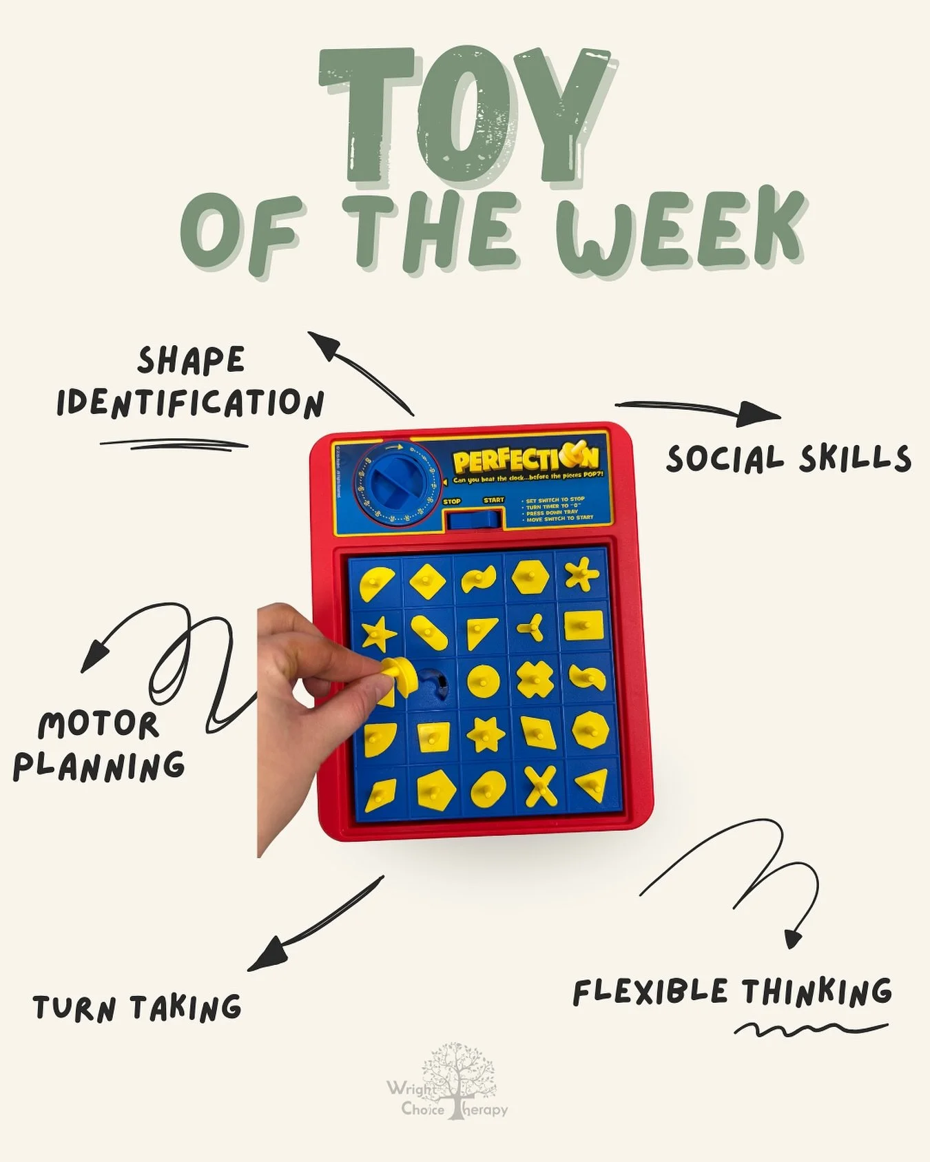 🧸Toy of the Week: Perfection 

Who knew a classic game like Perfection could build so many essential skills? 

At our clinic, we love using fun games like Perfection to support: 🔹 Fine Motor Skills &ndash; Strengthen those little hand muscles, impr