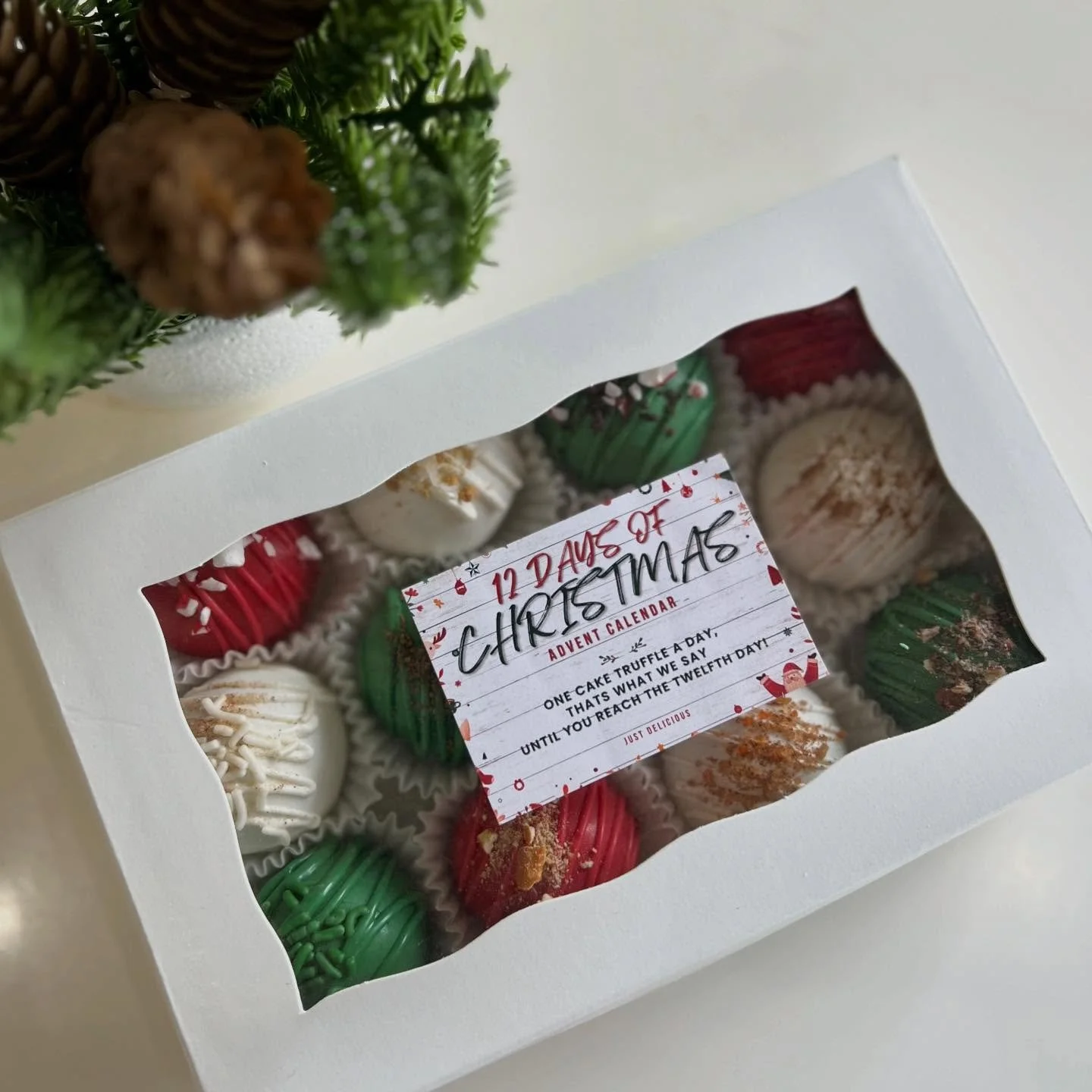 🎄 Advent Calendar Cake Truffle Box 🎄
One truffle a day for the sweetest Christmas countdown!
Perfect for gifting, coworkers, teachers, or yourself.
📍 Available in-store &amp; 🚗 on DoorDash! #ShopLocal #SmallBusinessBakery #SupportLocal #DoorDashD