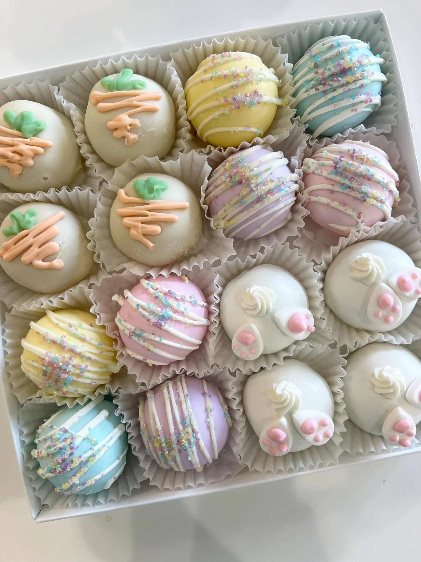 Spring sweetness is here 🌸🐰
Our Easter cake truffle boxes are ready!

Choose your perfect box:
&bull; 4 pack (little treat)
&bull; 9 pack (share&hellip; or don&rsquo;t 😉)
&bull; 16 pack (perfect for Easter gatherings!) #JustDelicious #EasterTreats