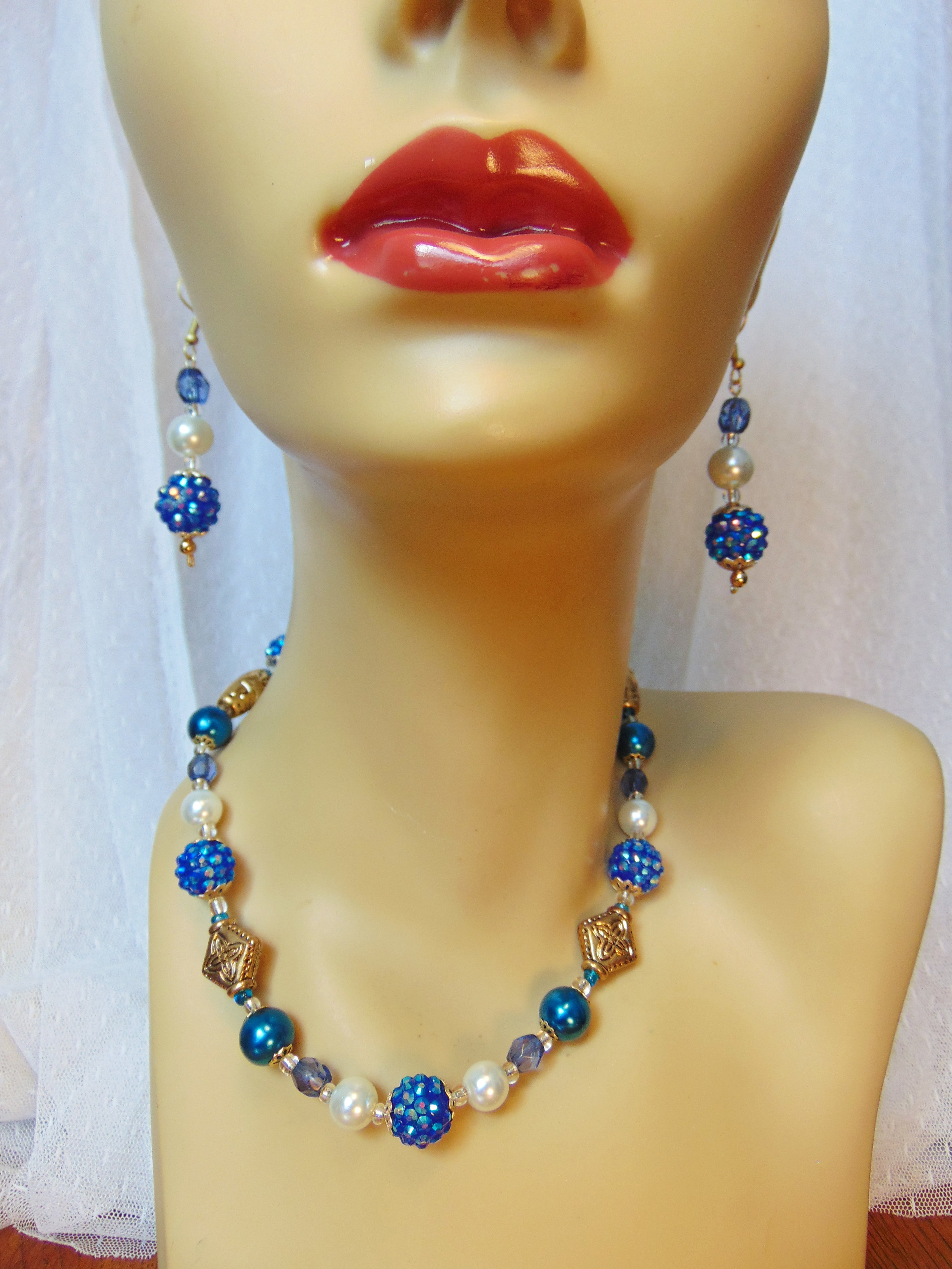 Handmade one of a kind necklace and earring sets by JMB Designs