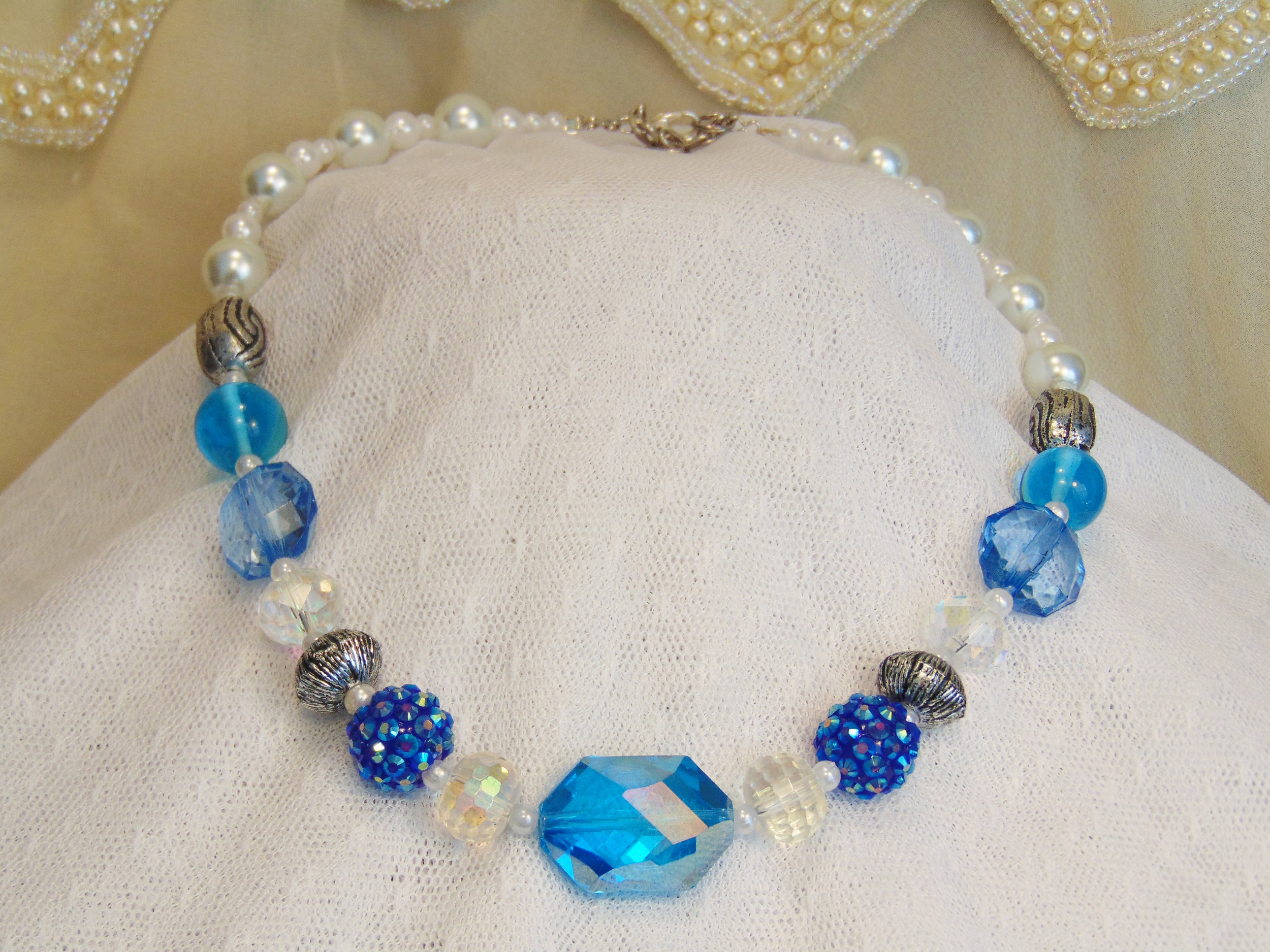 Handmade glass and bead necklaces by JMB Designs