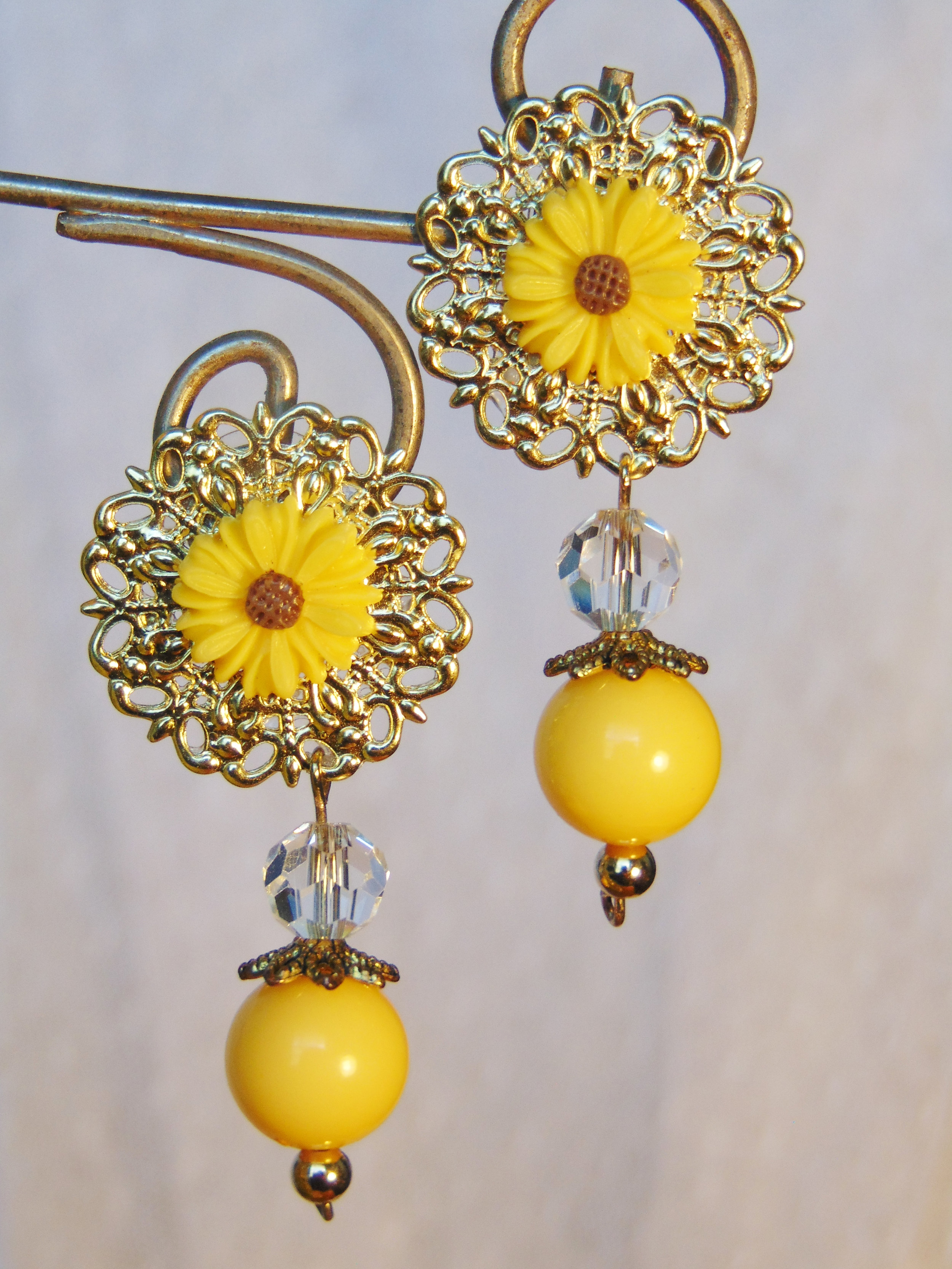 Handmade glass and bead earrings by JMB Designs