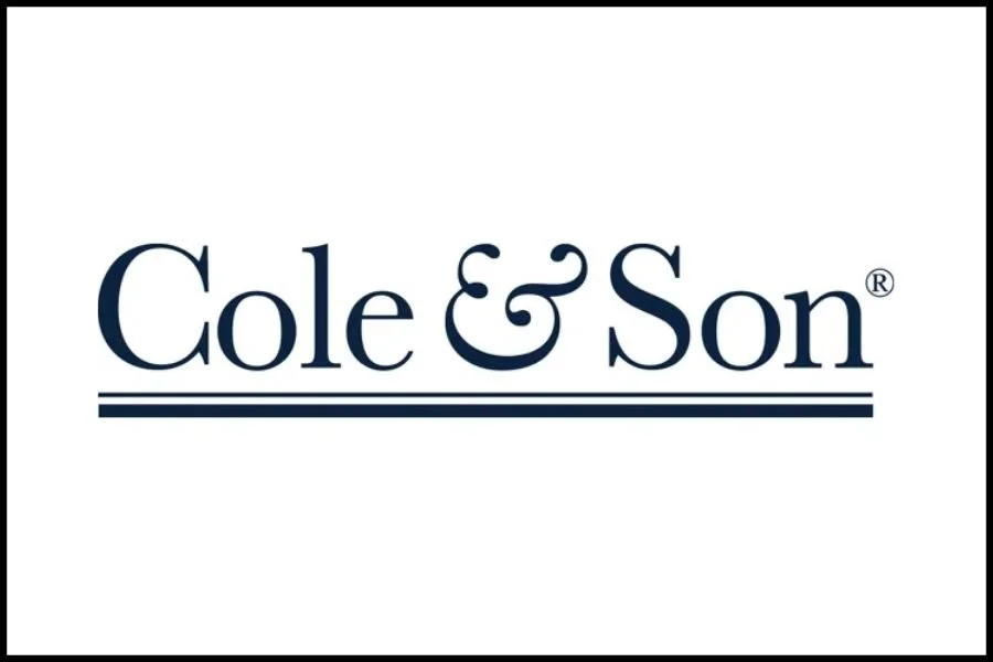 Logo of Cole & Son with a stylized font and double horizontal lines underneath.
