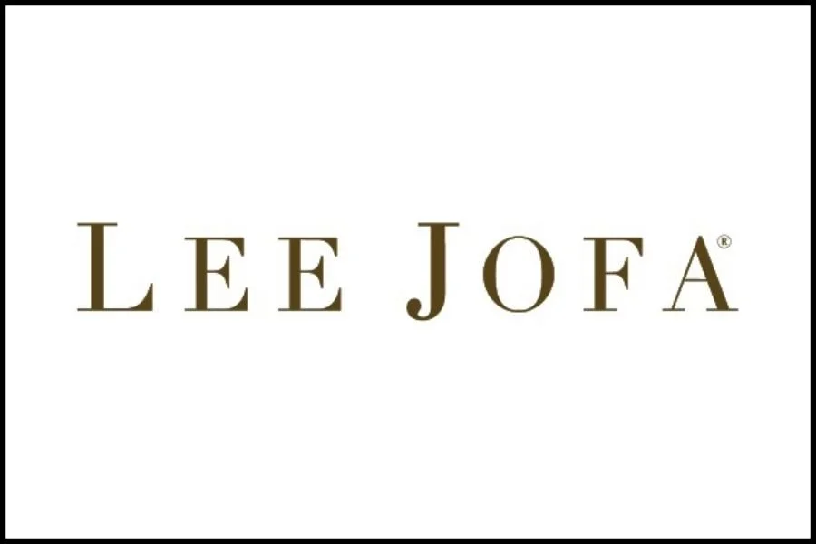 Text that reads 'LEE JOFA' in large, elegant font on a white background.