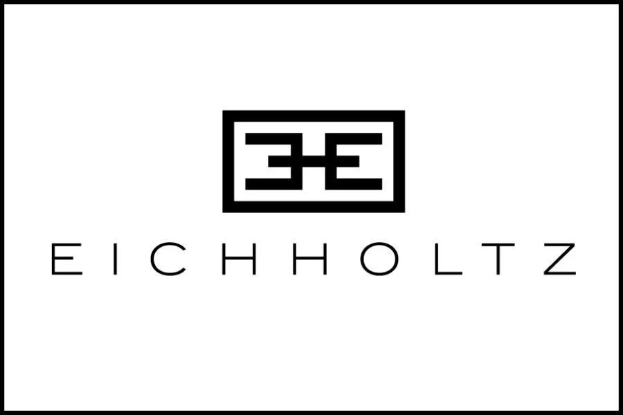 Logo with stylized 'E' and 'L' in black within a rectangle above the word 'EICHHOLTZ' in black letters on a white background.