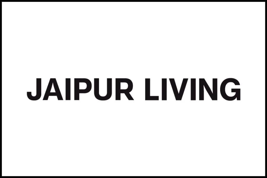 Text on a white background that says "JAIPUR LIVING" in black bold letters.